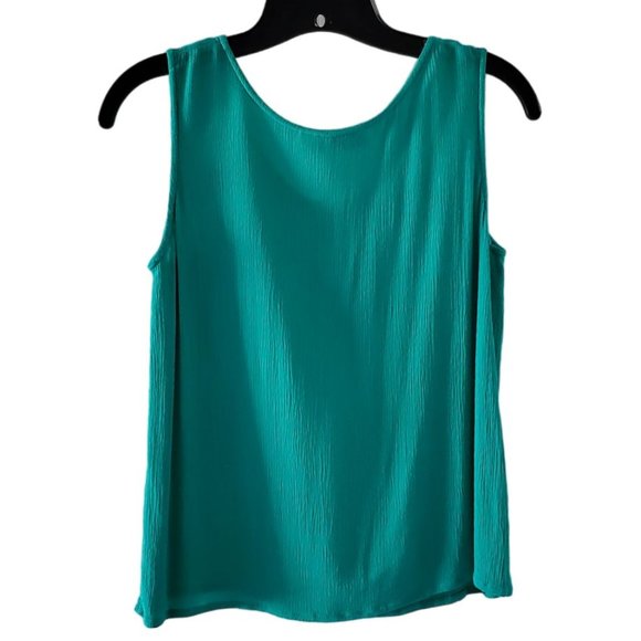JRs (Vintage) Scoop Neck Crepe Shell / Tank Top | EUC | SP | Blue-Green - Picture 6 of 11